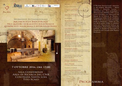 Locandina del Workshop Internazionale