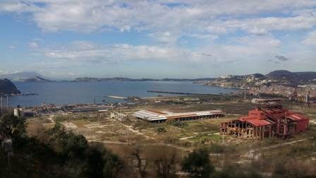 The brownfield area of Bagnoli and the sea