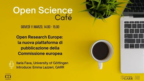 banner Open Science cafè con Open Research Europe ITA