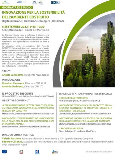 Locandina Giornata di studio ANCE Napoli - Cnr