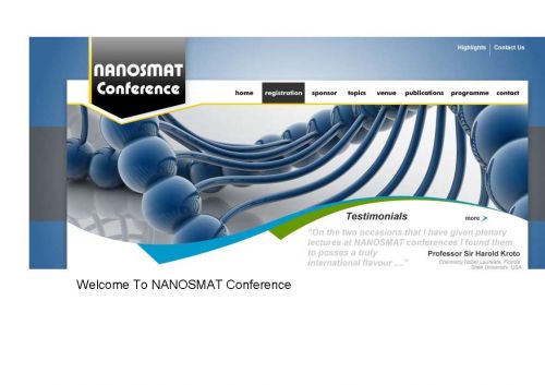 ?Testimonianza del Premio Nobel per la Chimica - Professor Sir Harold Kroto -  sulla Conferenza NANOSMAT