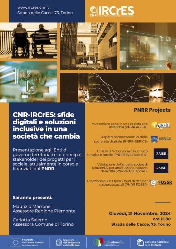 Cnr-IRCrES: sfide digitali e soluzioni inclusive in una società che cambia