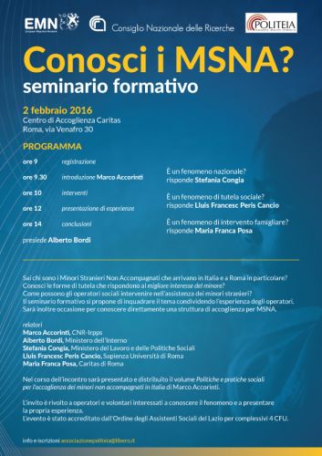 Conosci i MNSA ? Seminario formativo 2 febbraio 2016