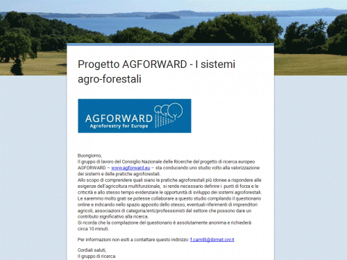 Progetto AGFORWARD -  I sistemi agro-forestali