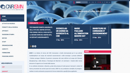 home page sito web ISMN