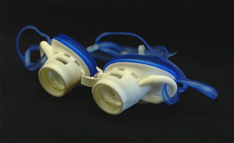 Prototipo di occhialini per apnea
