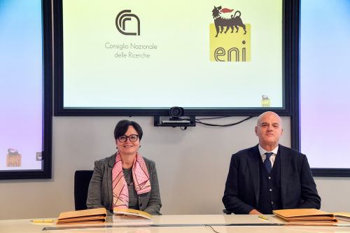 Maria Chiara Carrozza and Claudio Descalzi