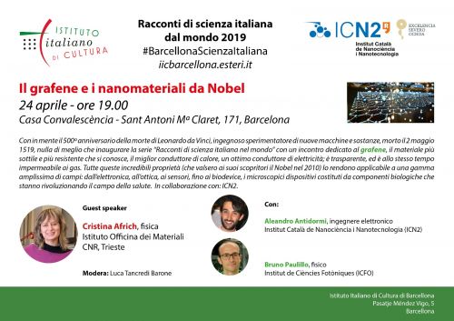 Il grafene e i nanomateriali da Nobel, Istituto Italiano di Cultura