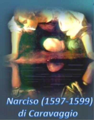 Narciso e la sua immagine riflessa nello specchio d'acqua