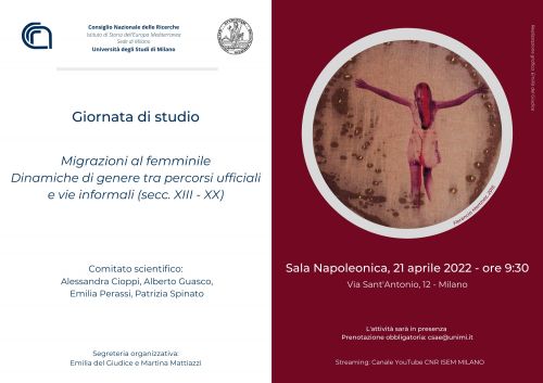 La locandina della Giornata di studio, a cura di Emilia del Giudice
