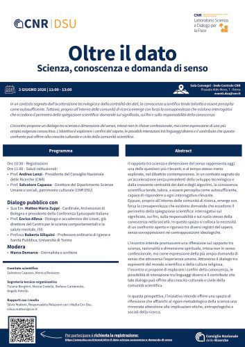 Locandina_Oltre il dato. Scienza, conoscenza e domanda di senso