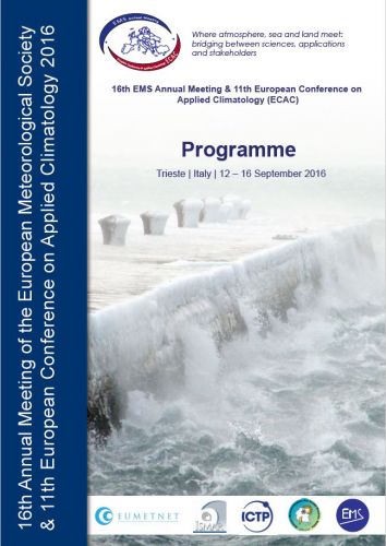 La copertina del Programme Book di EMS&ECAC 2016 Trieste
