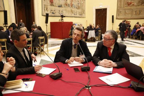 Massimo Inguscio ai tavoli di lavoro organizzati presso la Sala della Lupa, Camera dei Deputati