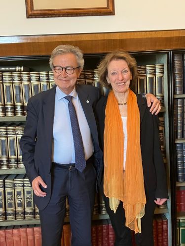 Andrea  Lenzi, Presidente del CNR, e Maria Leptin, Presidente di ERC