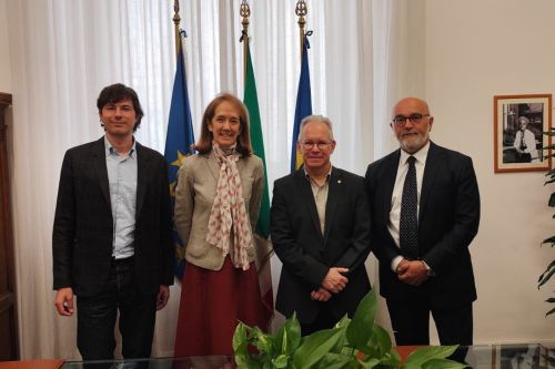 Foto di gruppo nell'Aula Montalcini