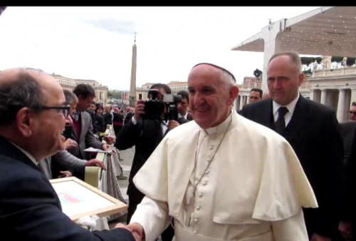 incontro con Papa Francesco durante Udienza Giubilare 9 Aprile 2016