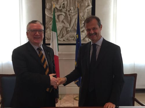 Il presidente Massimo Inguscio e il direttore generale Dis Giampiero Massolo