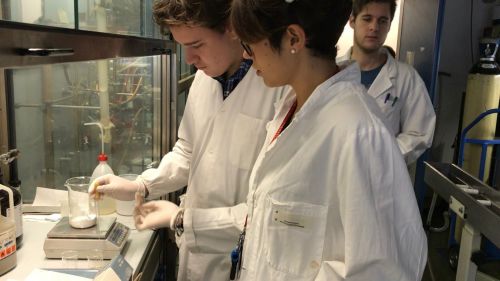 Studenti e studentesse in laboratorio durante l'Alternanza scuola-lavoro