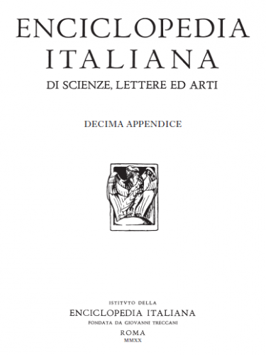 Frontespizio della X appendice dell'Enciclopedia Treccani