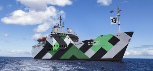 La nave St. Helena di Extreme E e che ospiterà a bordo i progetti di ricerca selezionati per partecipare alla spedizione (photo credit: Extreme E)
