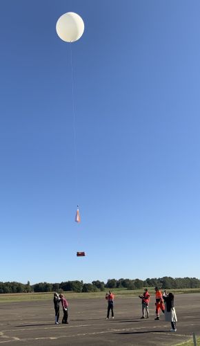 Il pallone in volo con lo strumento LN-SFTS