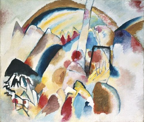 Vasily Kandinsky (1866 - 1944)  Paesaggio con macchie rosse, n. 2 (Landschaft mit roten Flecken, Nr. 2) 1913 Olio su tela117,5 x 140 cm Collezione Peggy Guggenheim, Venezia (Fondazione Solomon R. Guggenheim, New York)