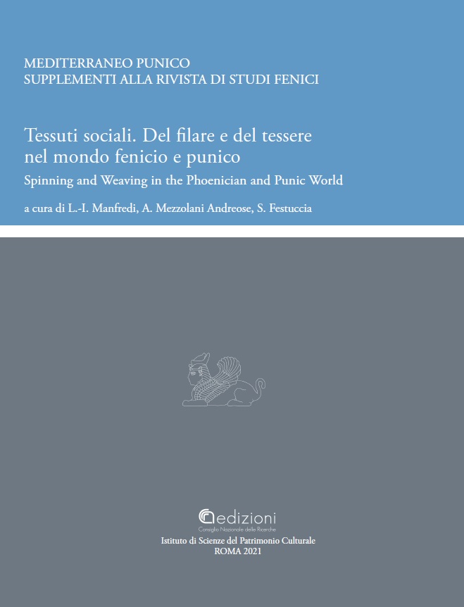 Copertina libro Tessuti sociali. Del filare e del tessere nel mondo fenicio e punico